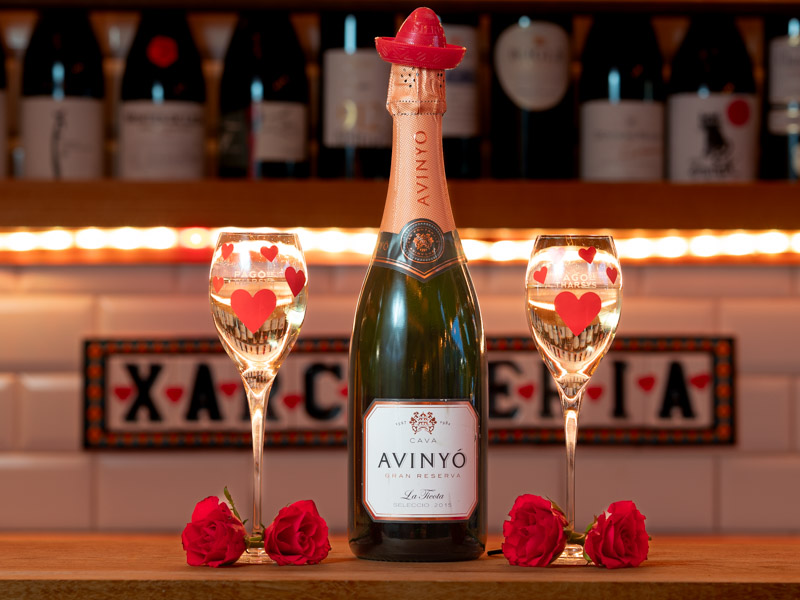 Bottle of cava at Xarcuteria